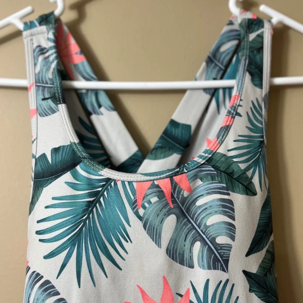 Kyodan Outdoor Tropical Palm Active Dress Size XS Built In‎ Shelf Bra Athleisure